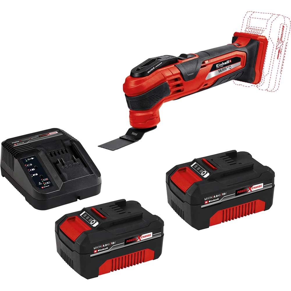Einhell VARRITO 18v Cordless OIS Oscillating Multi Tool 2 x 4ah Li-ion Battery Charger No Case