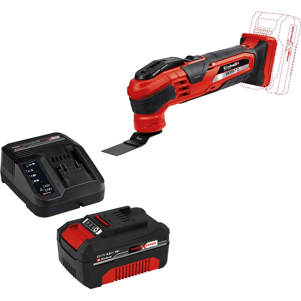 Einhell VARRITO 18v Cordless Oscillating Multi Tool 1 x 4ah Li-ion Charger No Case