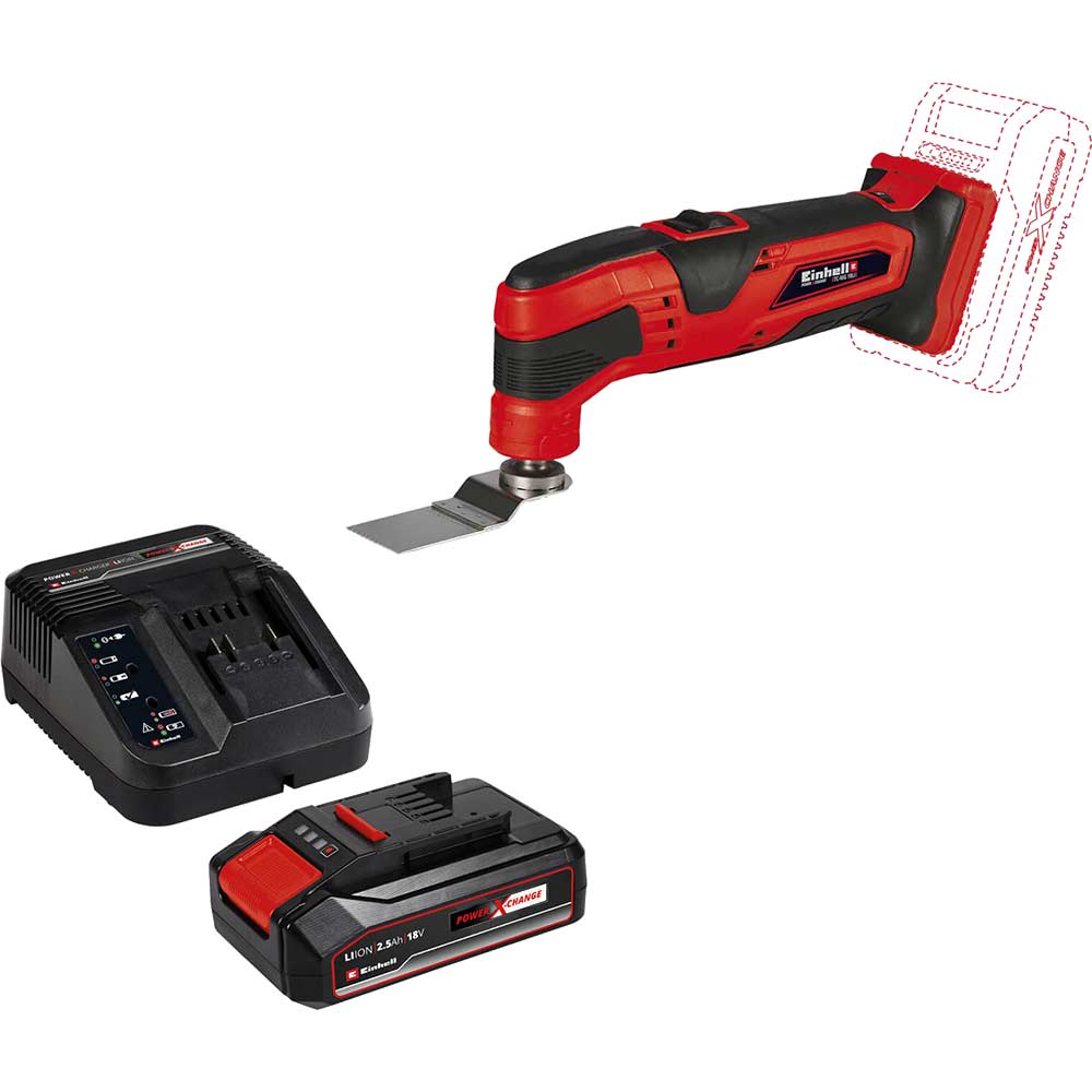 Image of Einhell TC-MG 18 Li 18v Oscillating Multi Tool 1 x 2.5ah Li-ion Charger No Case