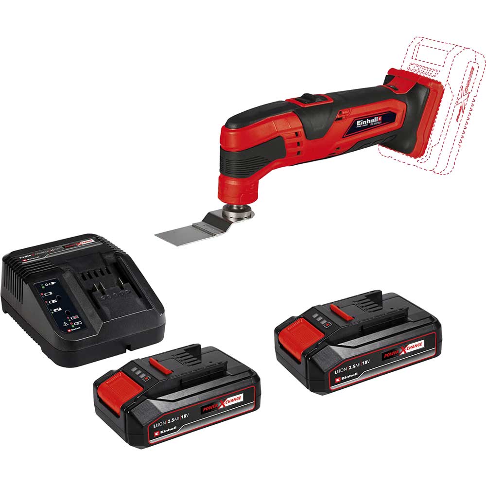 Image of Einhell TC-MG 18 Li 18v Oscillating Multi Tool 2 x 2.5ah Li-ion Charger No Case