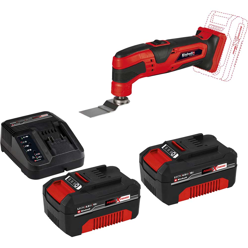 Einhell TC-MG 18 Li 18v Cordless OIS Oscillating Multi Tool 2 x 4ah Li-ion Battery Charger No Case