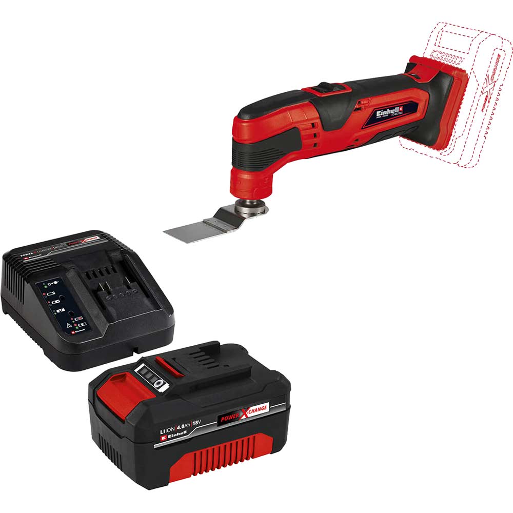 Einhell TC-MG 18 Li 18v Cordless OIS Oscillating Multi Tool 1 x 4ah Li-ion Battery Charger No Case