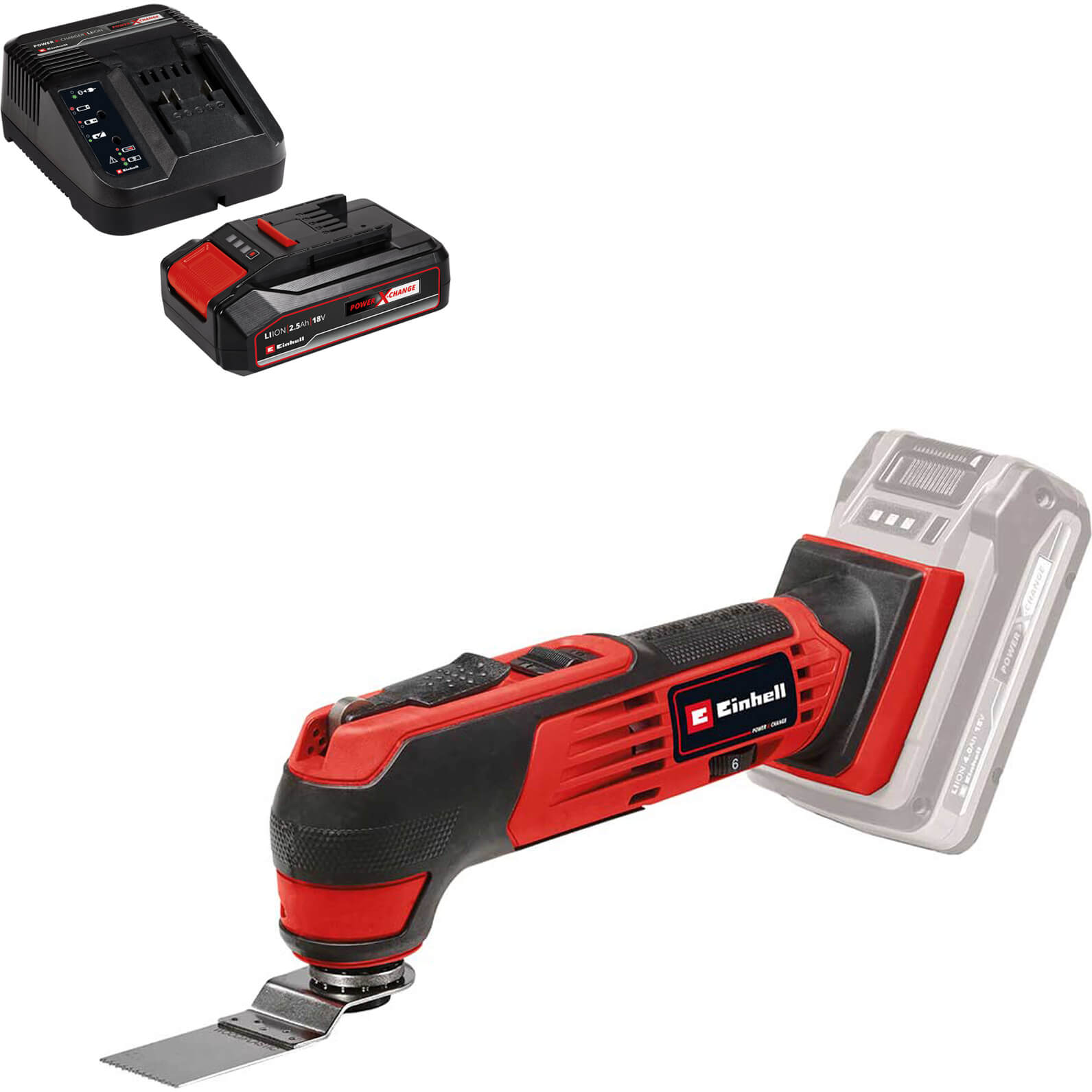 Einhell TE-MG 18/1 Li 18v Cordless OIS Oscillating Multi Tool 1 x 2.5ah Li-ion Charger No Case