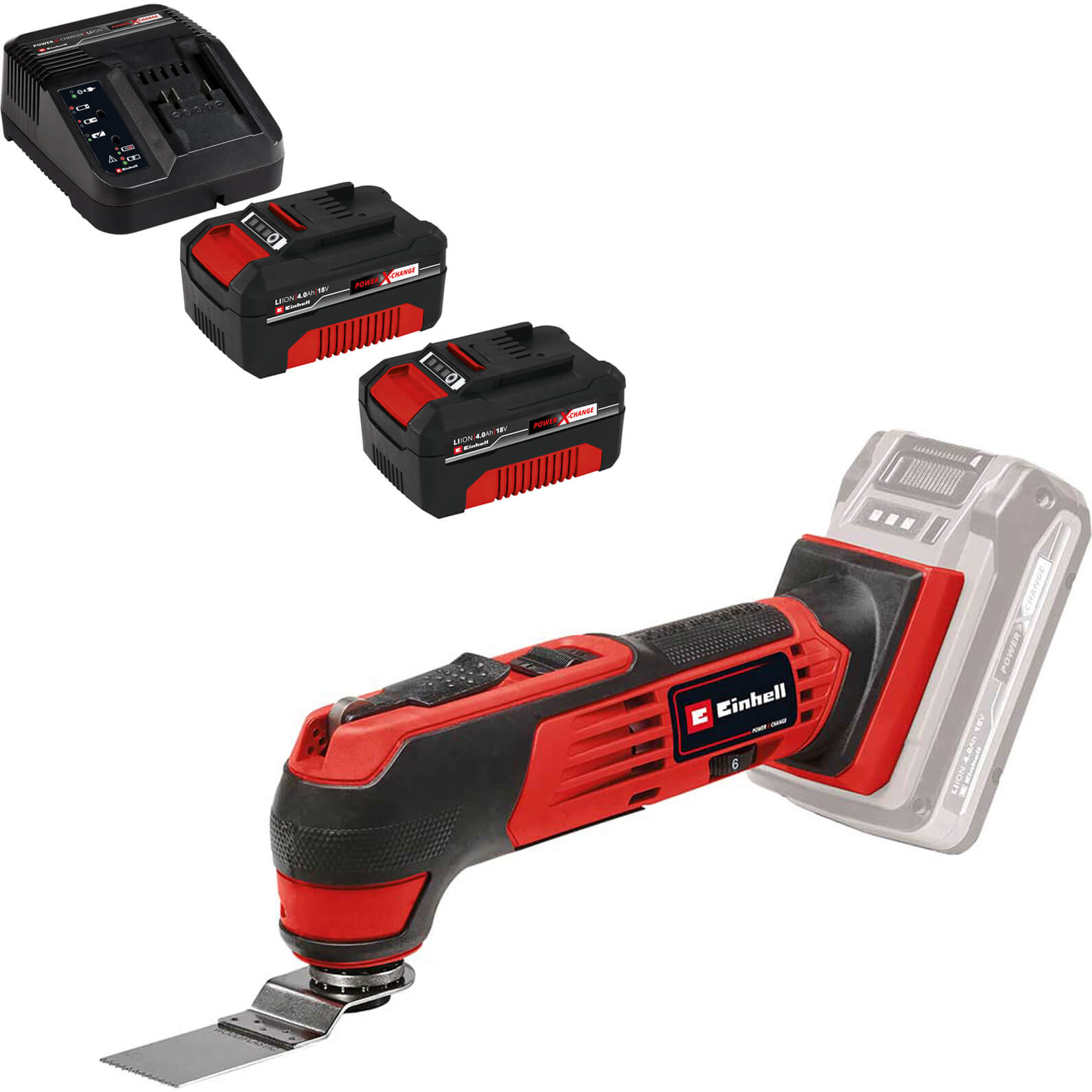 Einhell TE-MG 18/1 Li 18v Cordless OIS Oscillating Multi Tool 2 x 4ah Li-ion Charger No Case