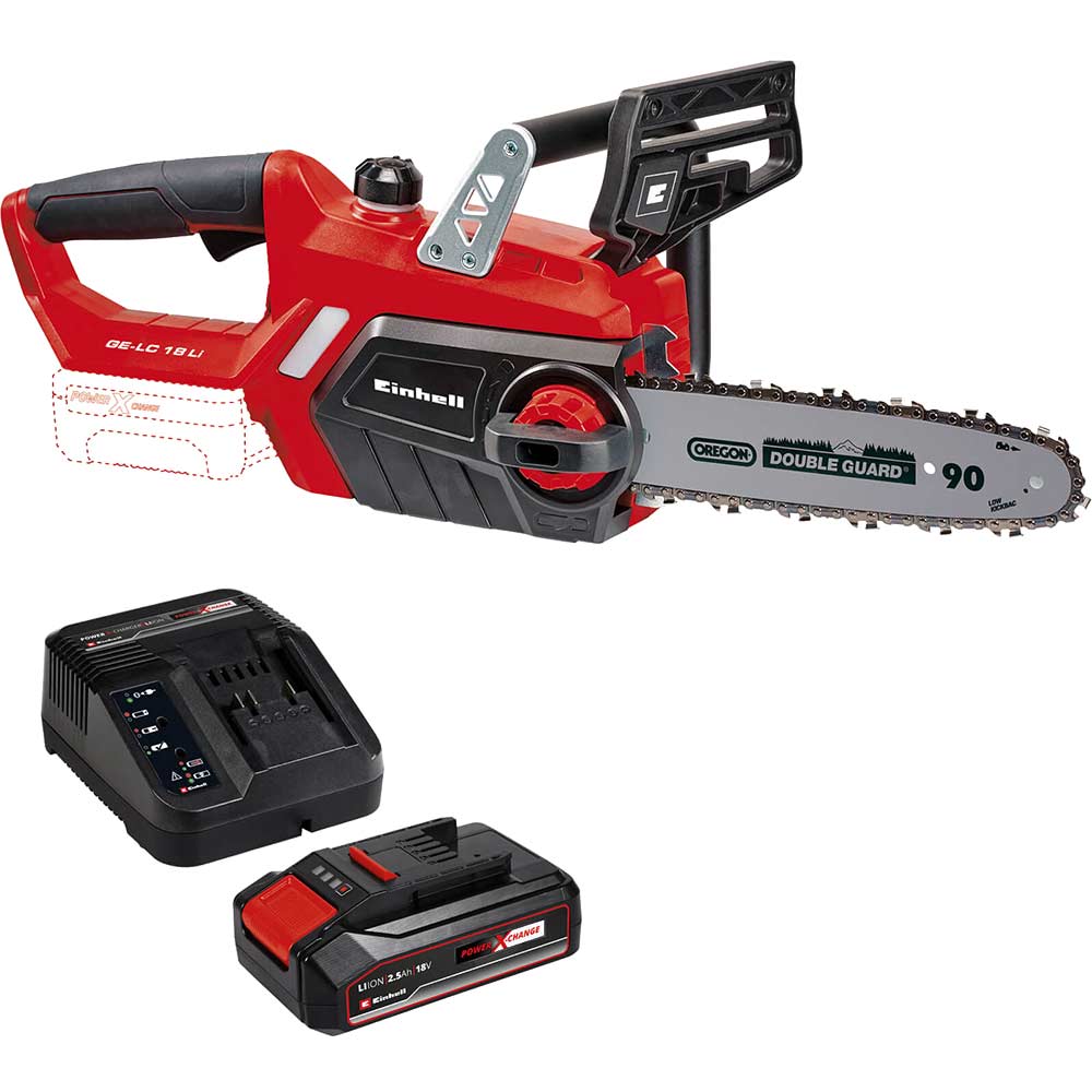 Image of Einhell GE-LC 18 Li 18v Cordless Chainsaw 250mm 1 x 2.5ah Li-ion Charger