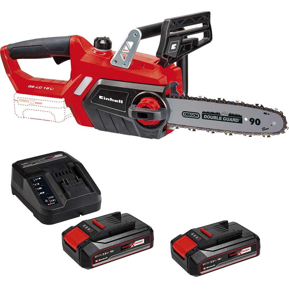 Image of Einhell GE-LC 18 Li 18v Cordless Chainsaw 250mm 2 x 2.5ah Li-ion Charger