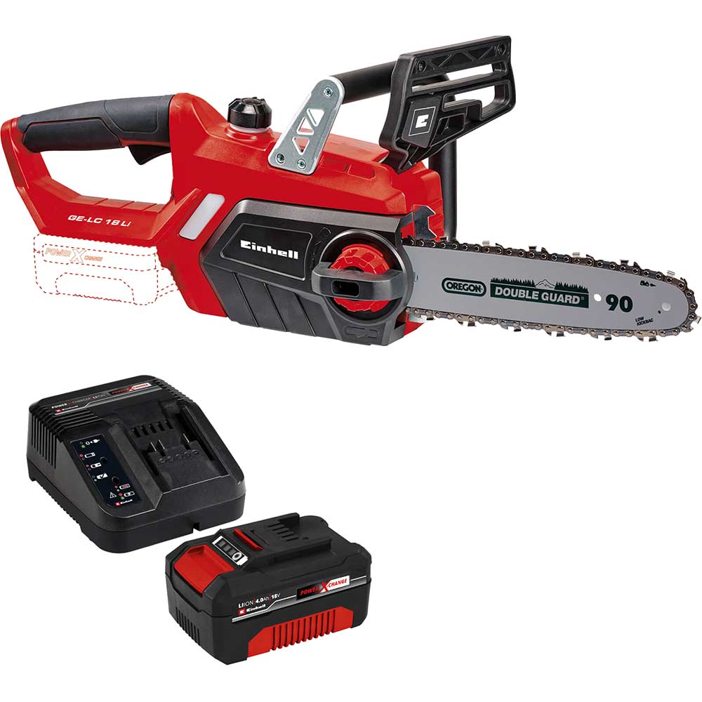 Einhell GE-LC 18 Li 18v Cordless Chainsaw 250mm 1 x 4ah Li-ion Battery Charger