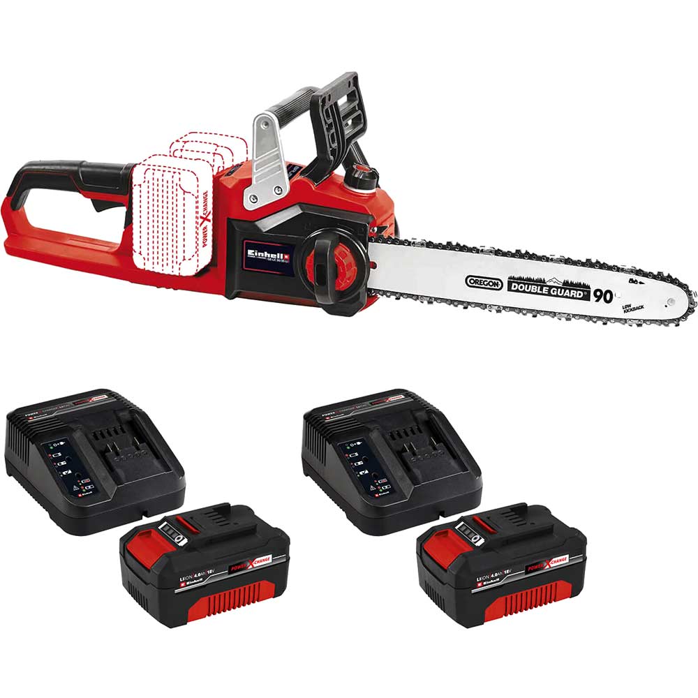 Einhell Professional GE-LC 36/35 Li 36v Cordless Brushless Chainsaw 350mm 2 x 4ah Li-ion Charger