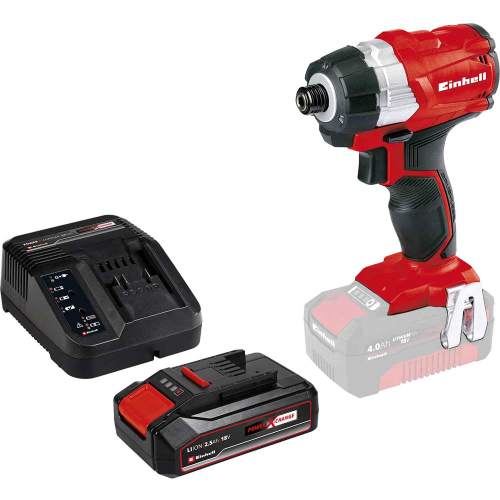 Einhell TE-CI 18 Li BL 18v Cordless Brushless Impact Driver 1 x 2.5ah Li-ion Battery Charger No Case