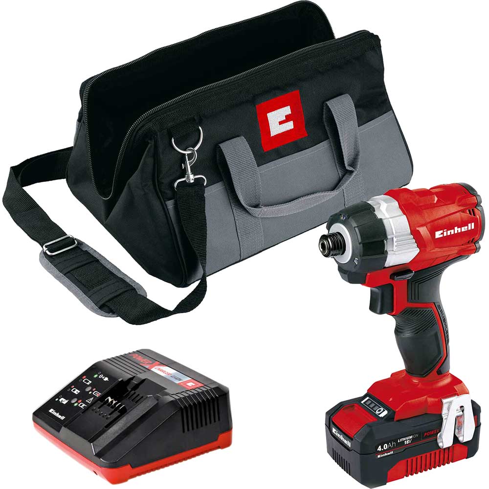 Image of Einhell TE-CI 18 Li BL 18v Cordless Brushless Impact Driver 1 x 4ah Li-ion Charger Bag