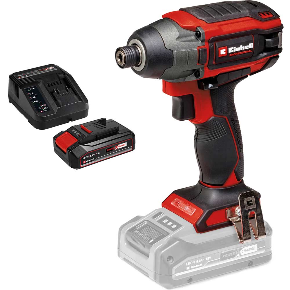 Einhell Professional TP-CI 18/220 Li BL 18v Cordless Brushless Impact Driver 1 x 2.5ah Li-ion Battery Charger No Case