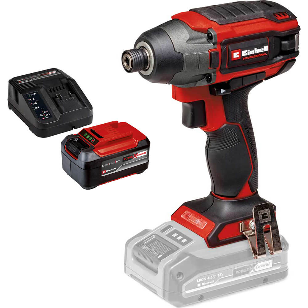 Einhell Professional TP-CI 18/220 Li BL 18v Cordless Brushless Impact Driver 1 x 5.2ah Li-ion Battery Charger No Case