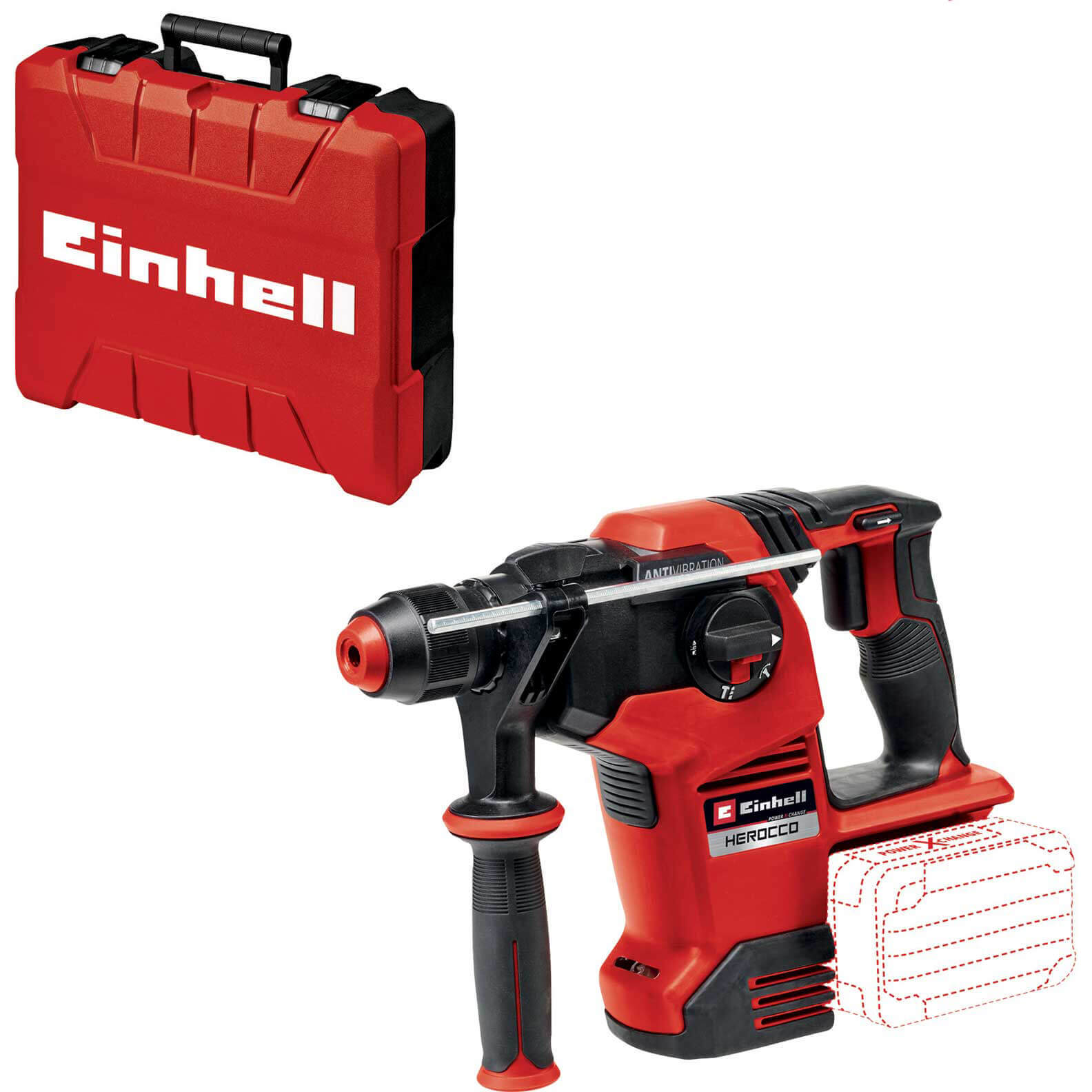 Image of Einhell HEROCCO 36/28 36v Cordless Brushless SDS Plus Rotary Hammer Drill No Batteries No Charger Case