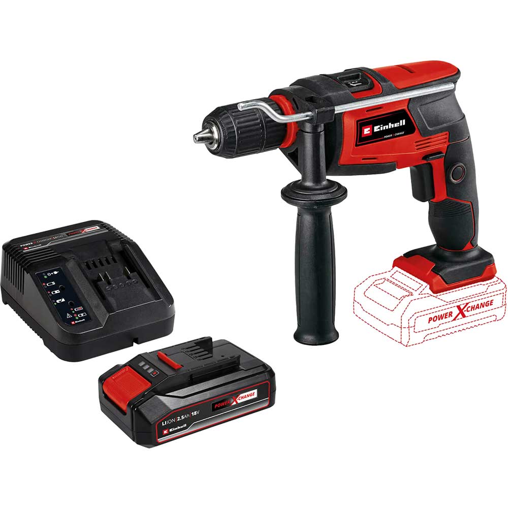 Einhell TC-ID 18 Li 18v Cordless Impact Hammer Drill 1 x 2.5ah Li-ion Battery Charger No Case