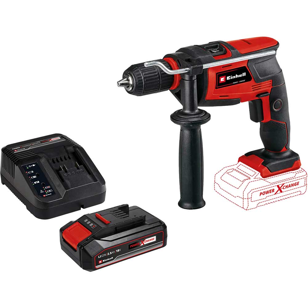 Image of Einhell TC-ID 18 Li 18v Cordless Impact Hammer Drill 1 x 2.5ah Li-ion Charger No Case