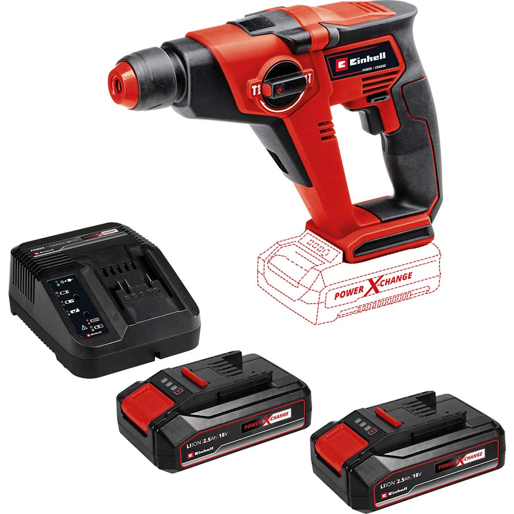 Einhell TE-HD 18/12 Li 18v Cordless Compact SDS Plus Drill 2 x 2.5ah Li-ion Battery Charger No Case