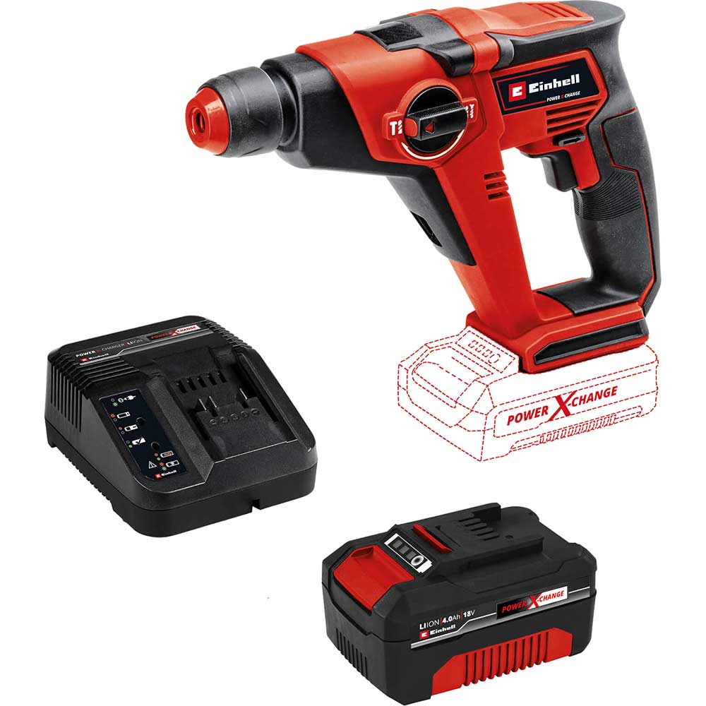 Einhell TE-HD 18/12 Li 18v Cordless Compact SDS Plus Drill 1 x 4ah Li-ion Battery Charger No Case