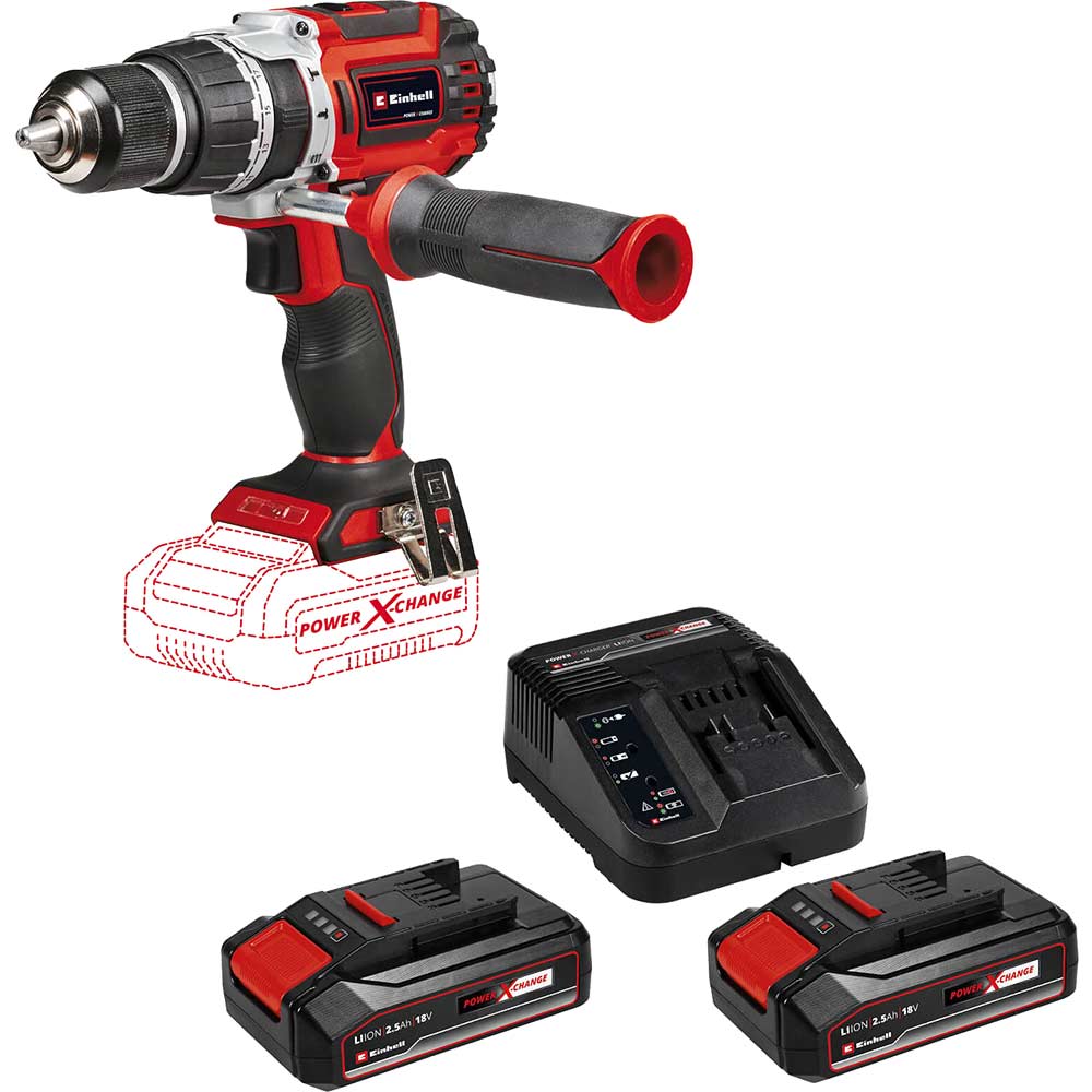 Image of Einhell TP-CD 18/60 Li-i BL 18v Cordless Combi Drill 2 x 2.5ah Li-ion Charger No Case