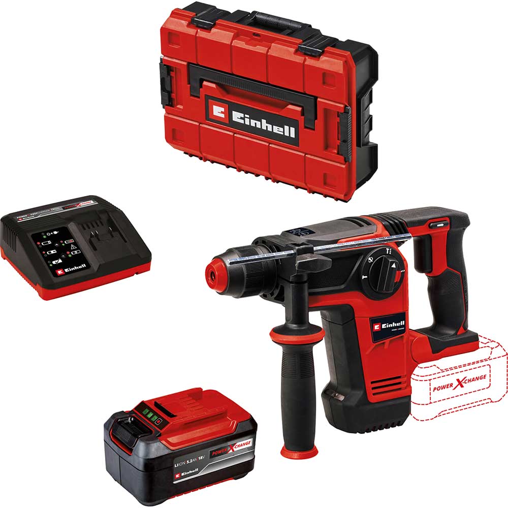 Einhell Professional TP-HD 18/26 Li BL 18v Cordless Brushless SDS Plus Drill 1 x 5.2ah Li-ion Battery Charger Case
