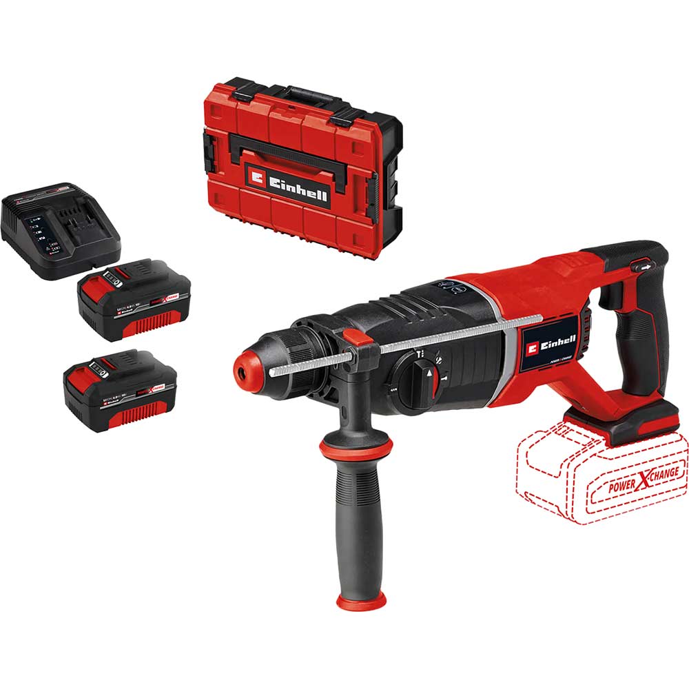 Einhell Professional TP-HD 18/26 D Li BL 18v Cordless Brushless SDS Plus Drill 2 x 4ah Li-ion Battery Charger Case