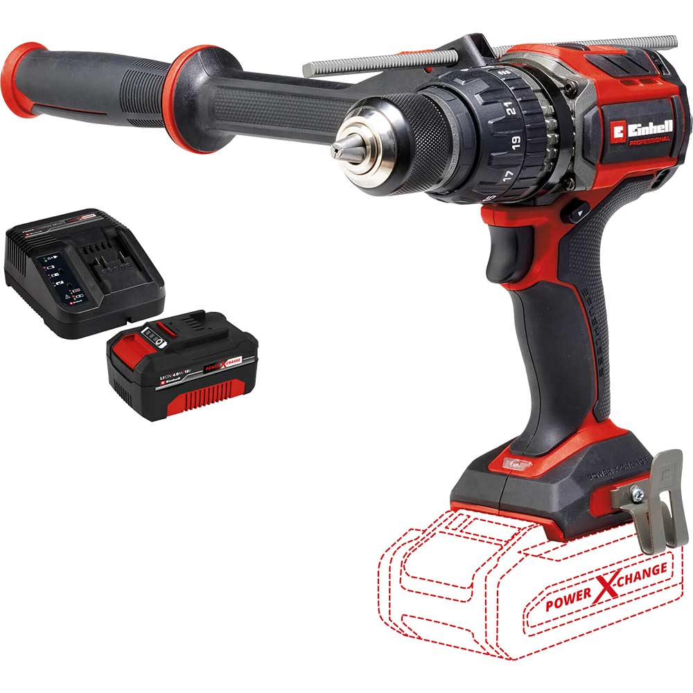 Einhell Professional TP-CD 18/120 Li-I BL 18v Cordless Brushless Combi Drill 1 x 4ah Li-ion Battery Charger No Case