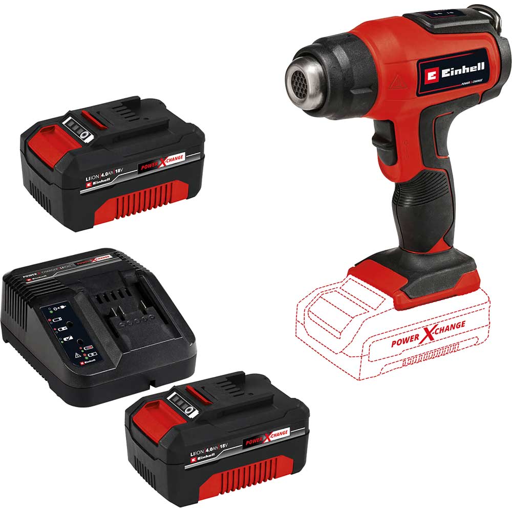 Image of Einhell TE-HA 18 Li 18v Cordless Heat Gun 2 x 4ah Li-ion Charger No Case