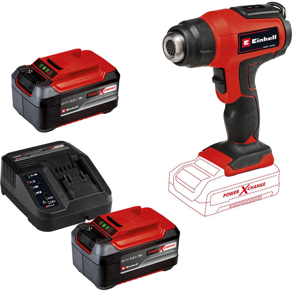 Einhell TE-HA 18 Li 18v Cordless Heat Gun 2 x 5.2ah Li-ion Battery Charger No Case