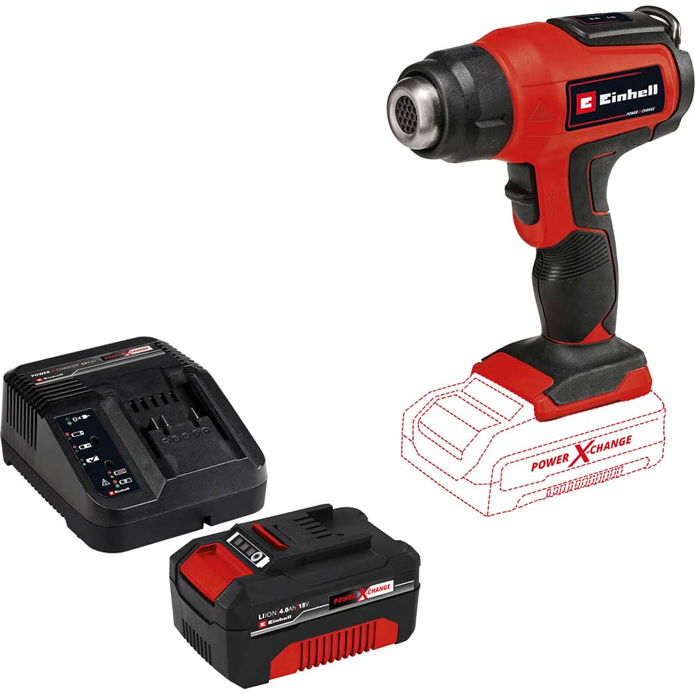 Image of Einhell TE-HA 18 Li 18v Cordless Heat Gun 1 x 4ah Li-ion Charger No Case