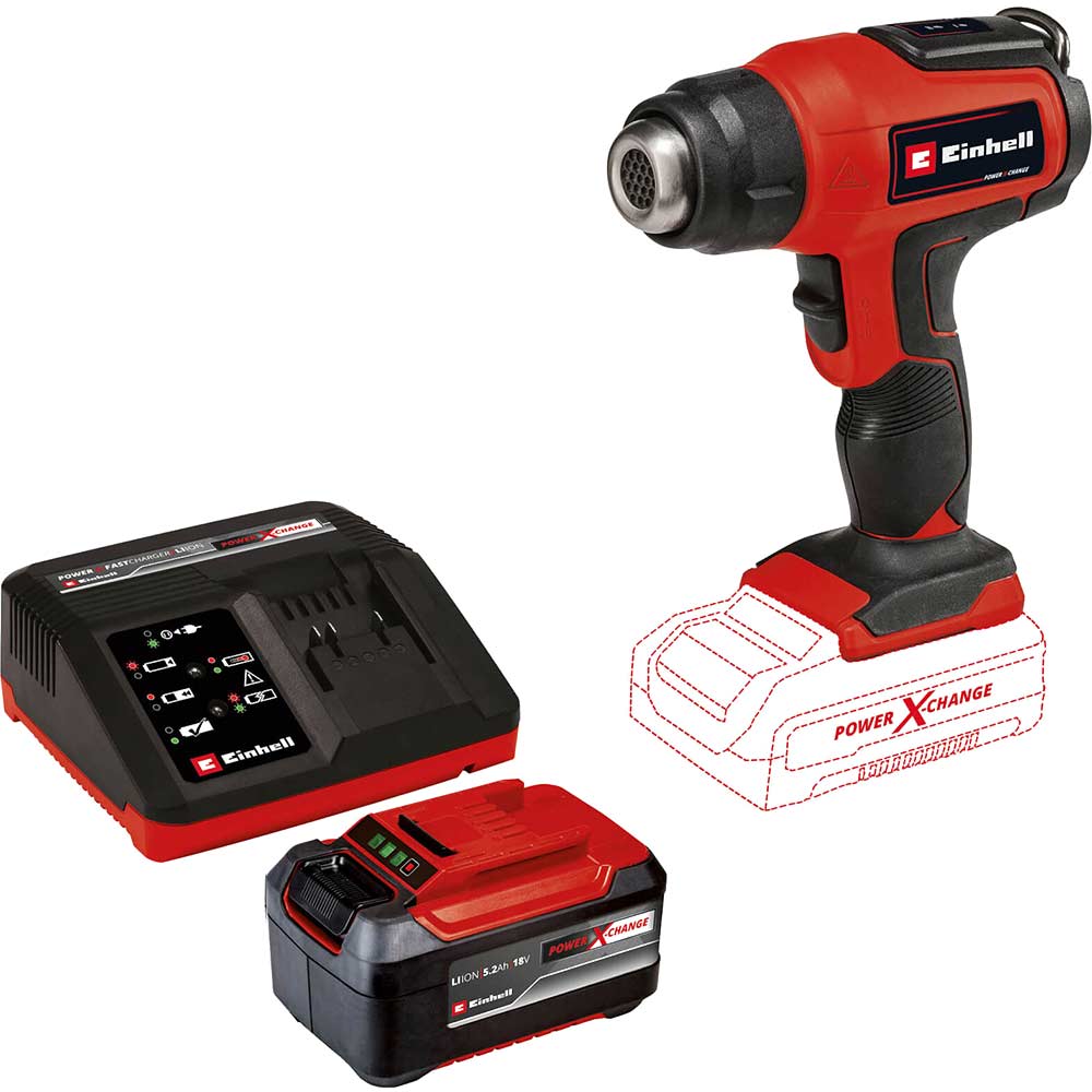 Einhell TE-HA 18 Li 18v Cordless Heat Gun 1 x 5.2ah Li-ion Charger No Case