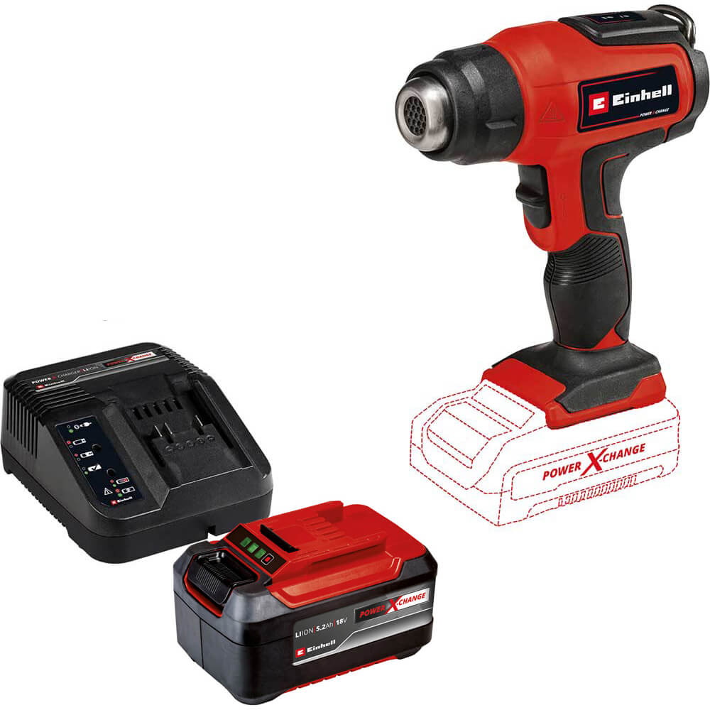 Einhell TE-HA 18 Li 18v Cordless Heat Gun 1 x 5.2ah Li-ion Battery Charger No Case