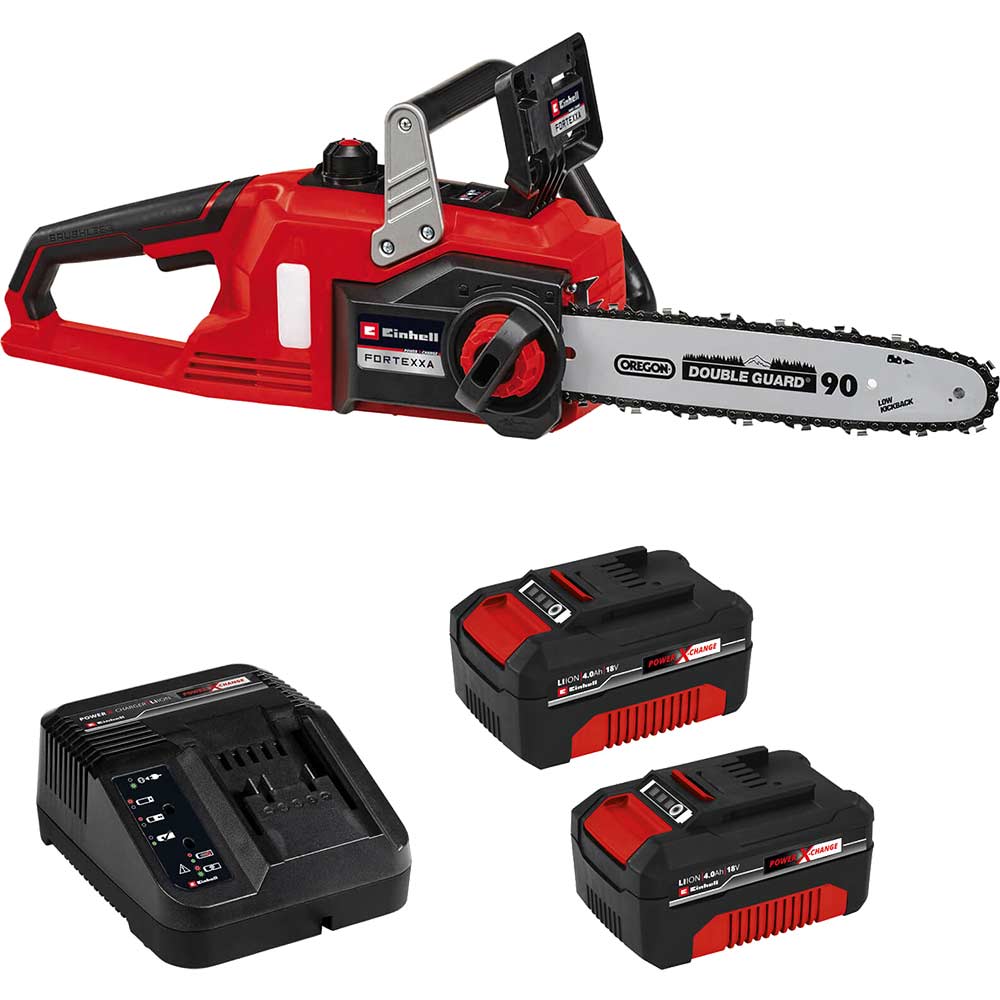 Einhell FORTEXXA 18/30 18v Cordless Chainsaw 270mm 2 x 4ah Li-ion Battery Charger