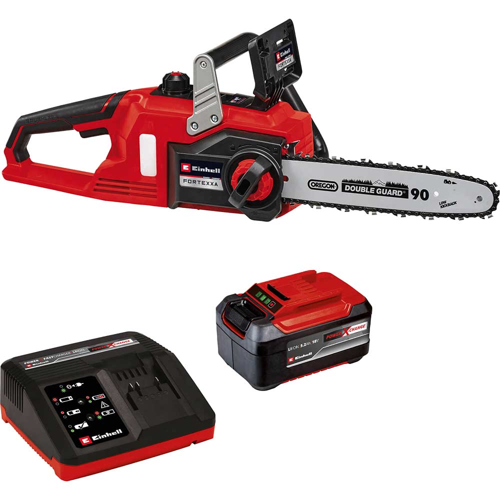 Einhell FORTEXXA 18/30 18v Cordless Chainsaw 270mm 1 x 5.2ah Li-ion Battery Charger