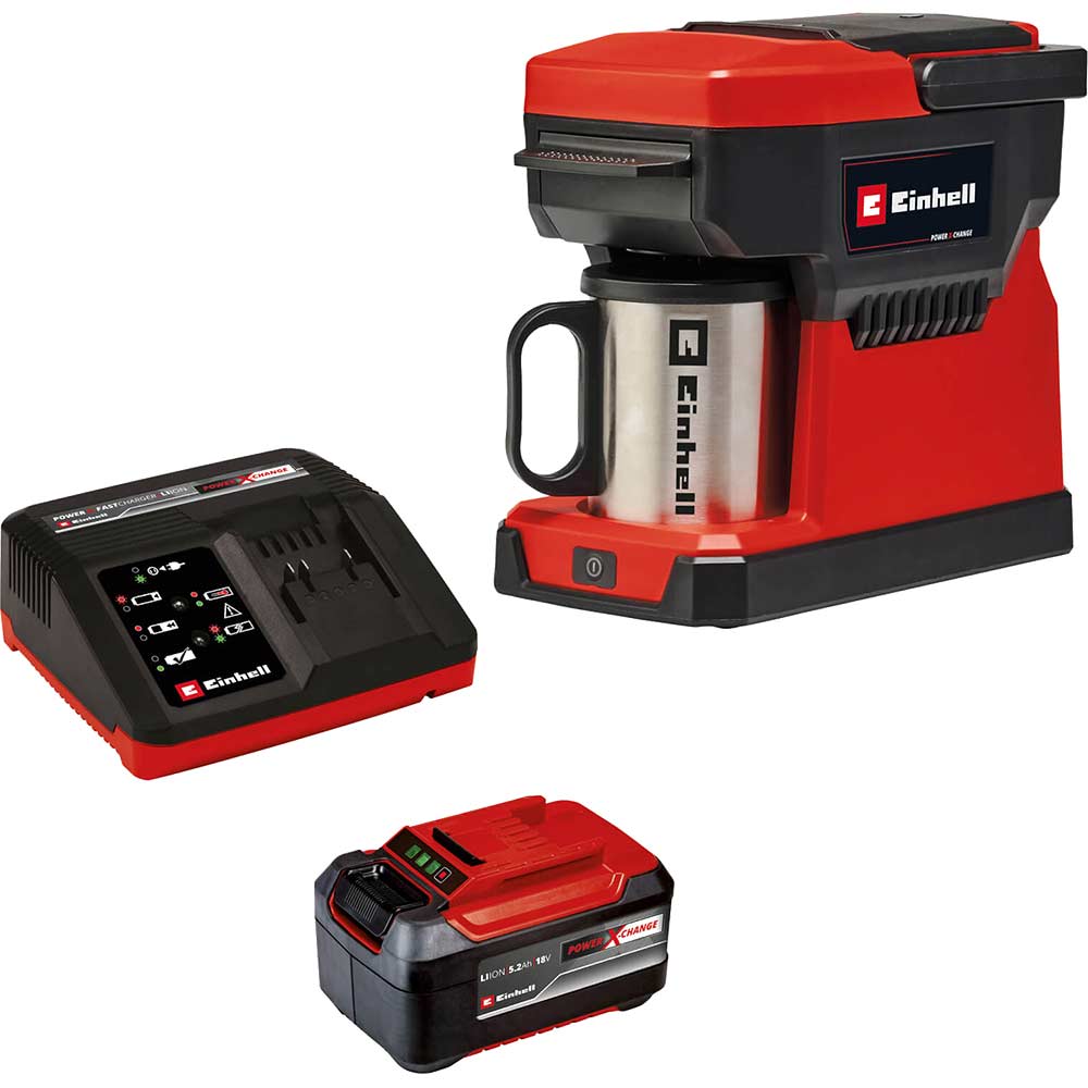 Einhell TE-CF 18 Li 18v Cordless Coffee Maker 1 x 5.2ah Li-ion Battery Charger