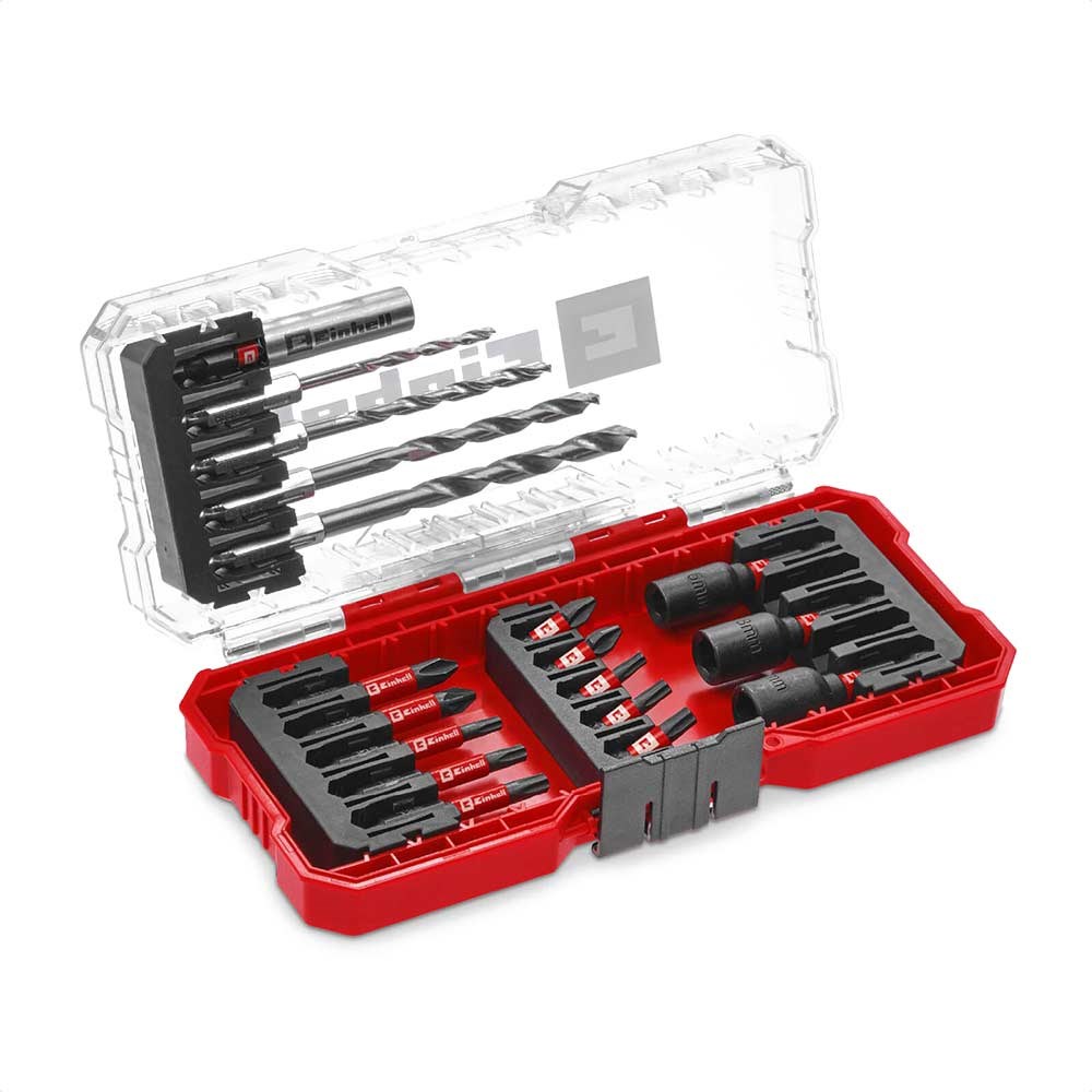 Einhell 18 Piece Impact Drill and Screwdriver Bit Set in S Case