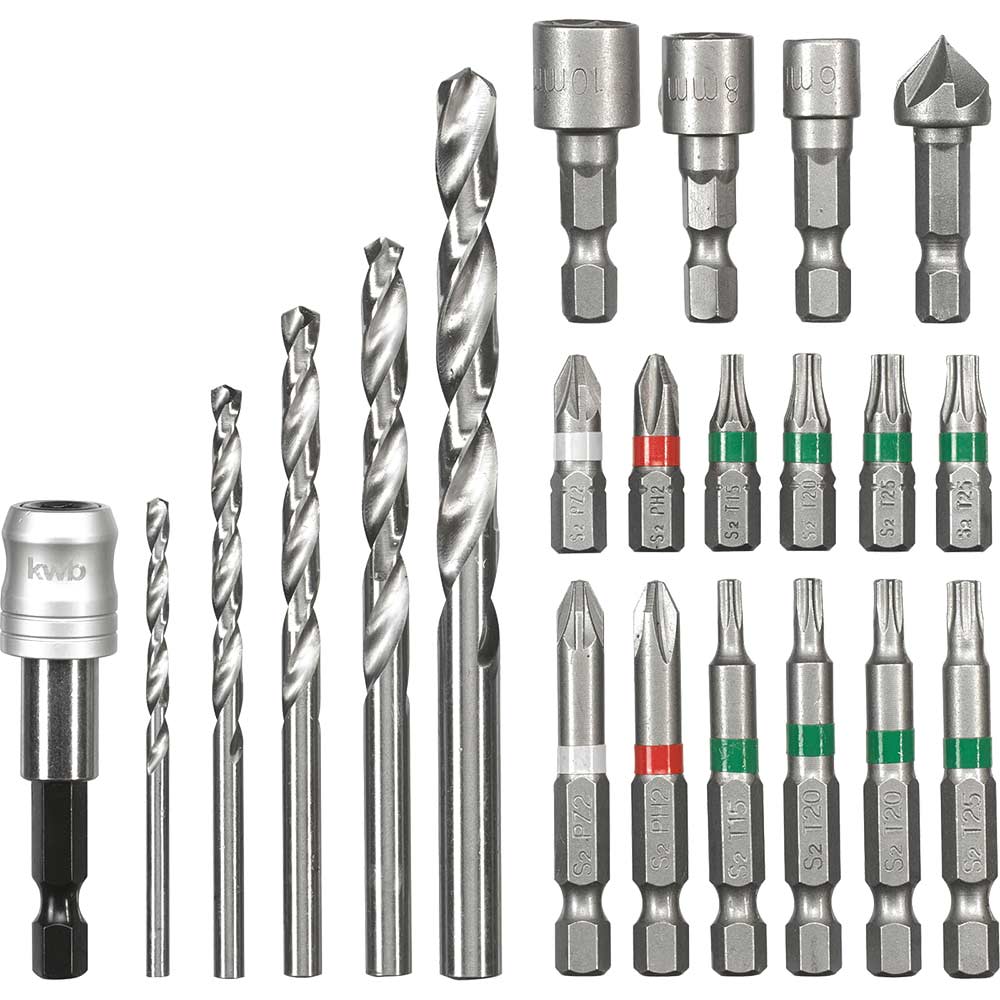 Image of Einhell 22 Piece HSS Drill and Screwdriver Bit Set