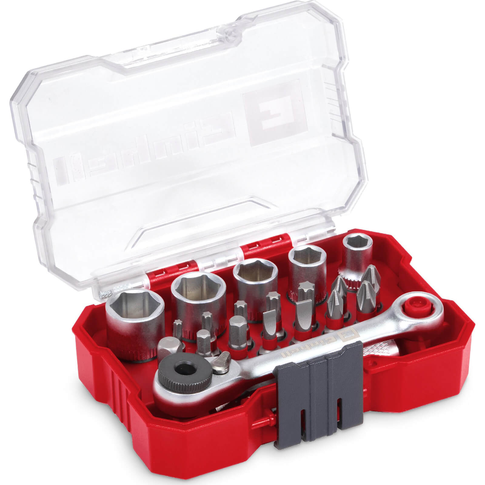 Photos - Power Tool Accessory Einhell 21 Piece Socket and Bit set with Ratchet Driver 