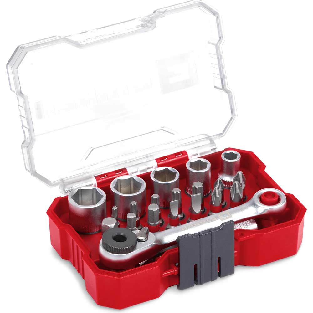 Photos - Power Tool Accessory Einhell 21 Piece Socket and Bit set with Ratchet Driver 