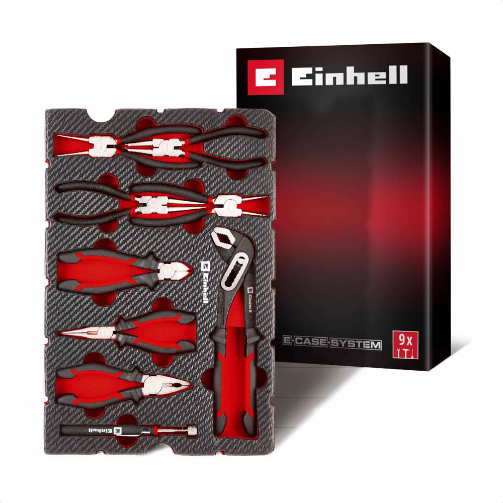 Einhell 9 Piece Plier Set In Foam Tray For E Case