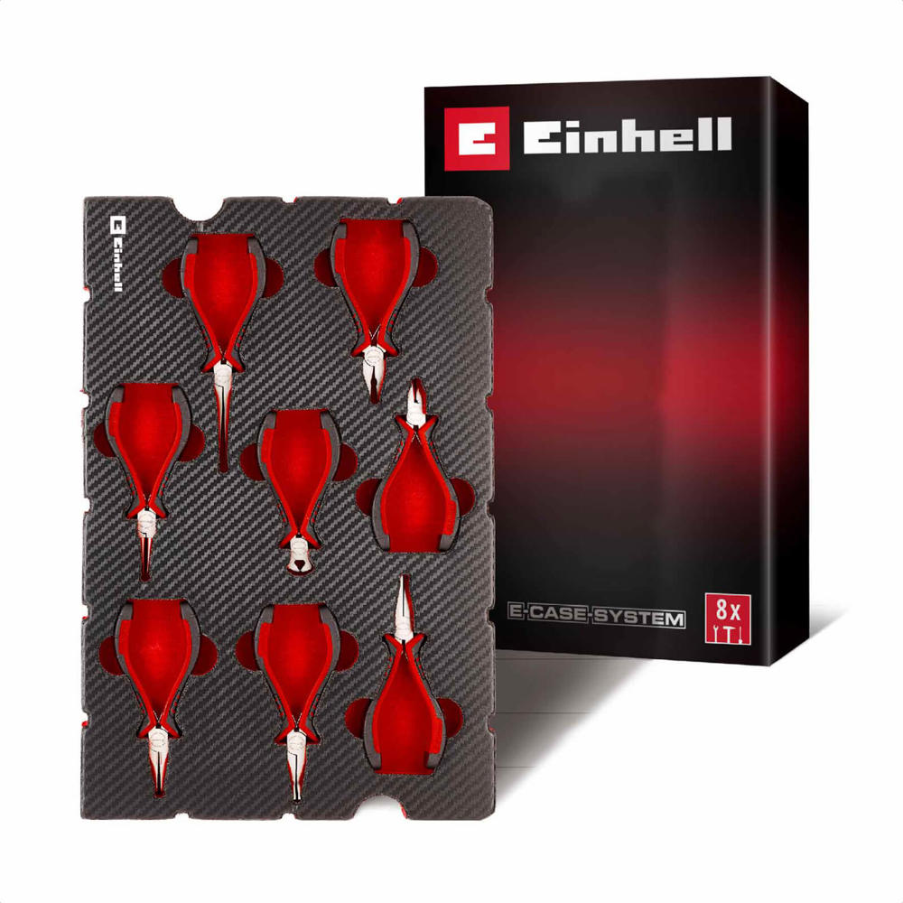 Einhell 8 Piece Precision Plier Set In Foam Tray For E Case