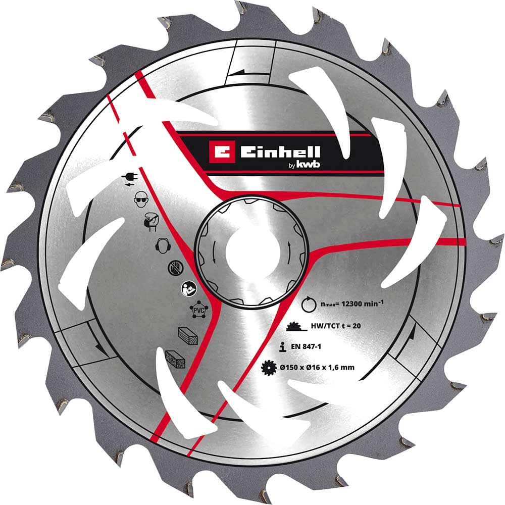 Photos - Power Tool Accessory Einhell Thin Kerf TCT Circular Saw Blade 150mm 20T 16mm 