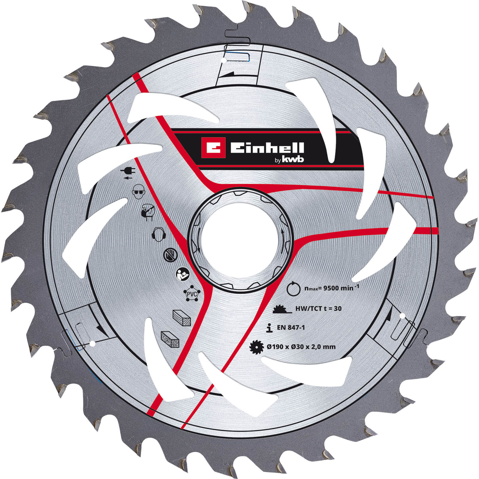 Image of Einhell Thin Kerf TCT Circular Saw Blade 190mm 30T 30mm