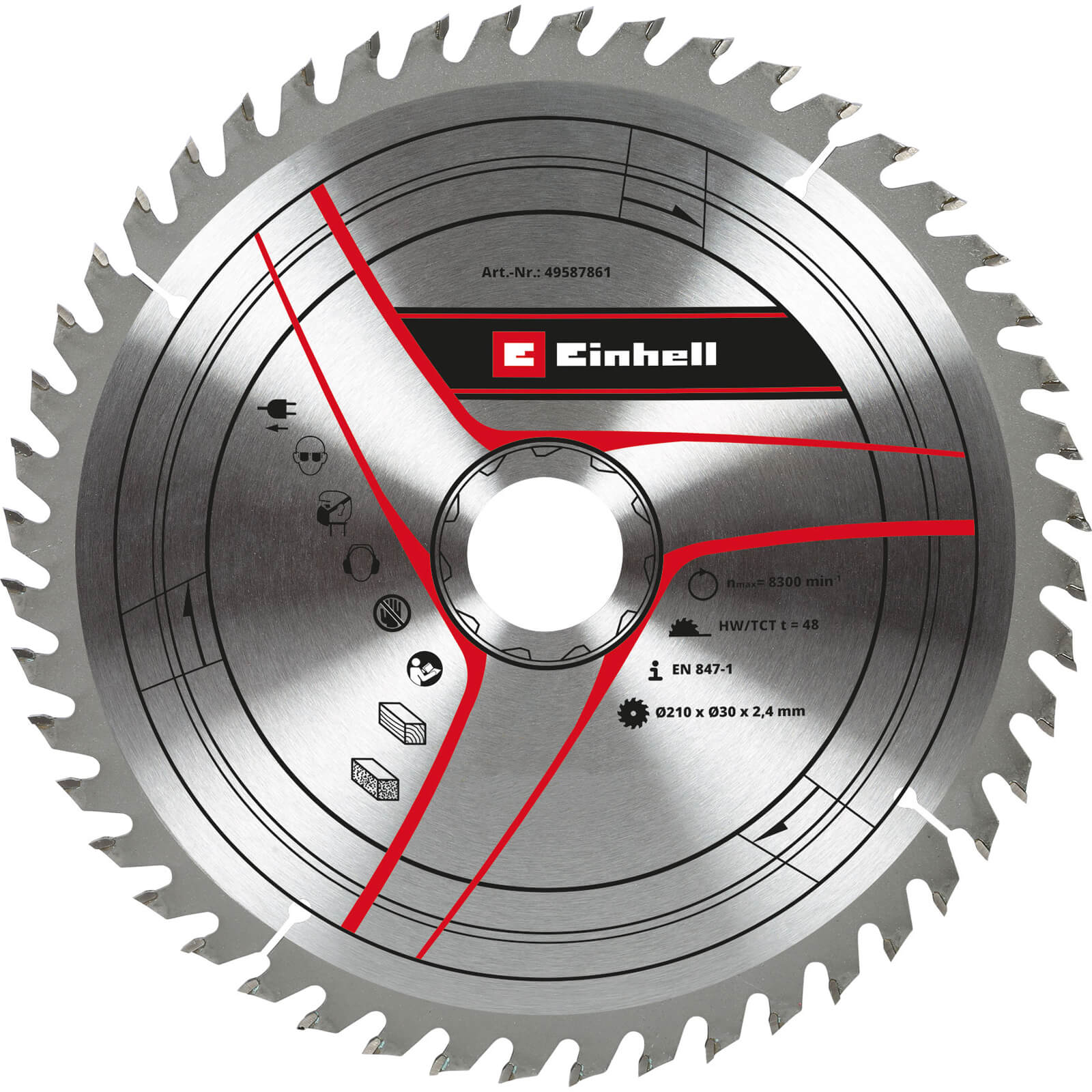 Image of Einhell TCT Circular Saw Blade 210mm 48T 30mm
