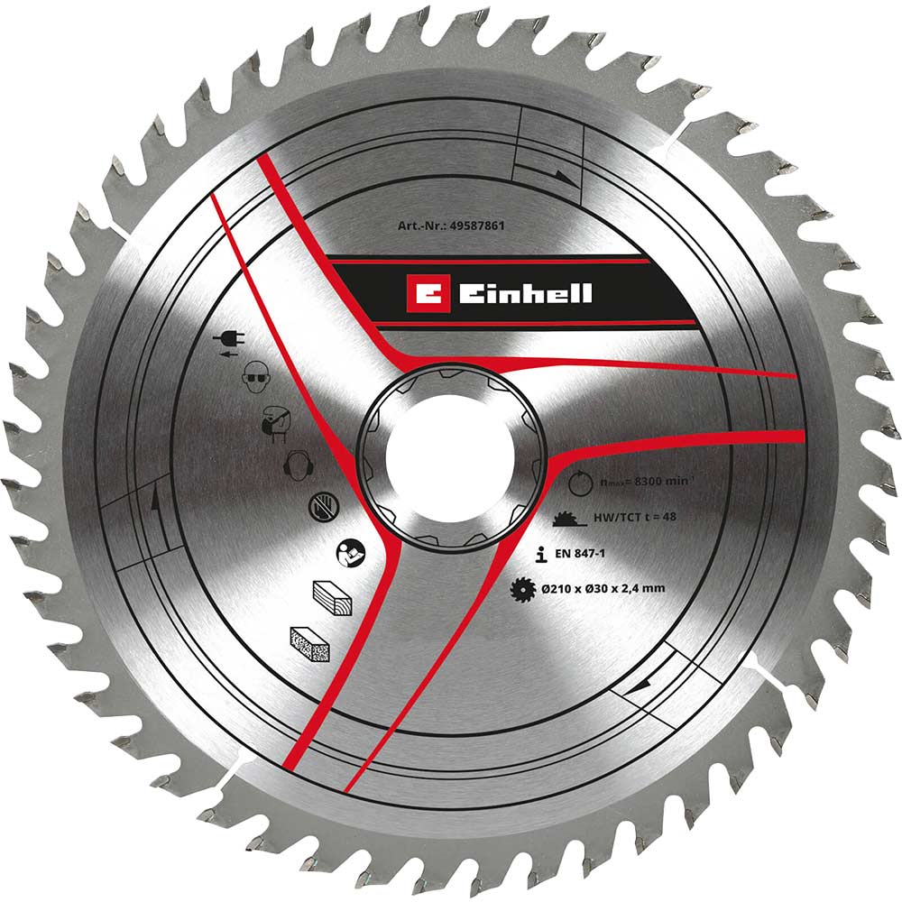 Image of Einhell TCT Circular Saw Blade 210mm 48T 30mm