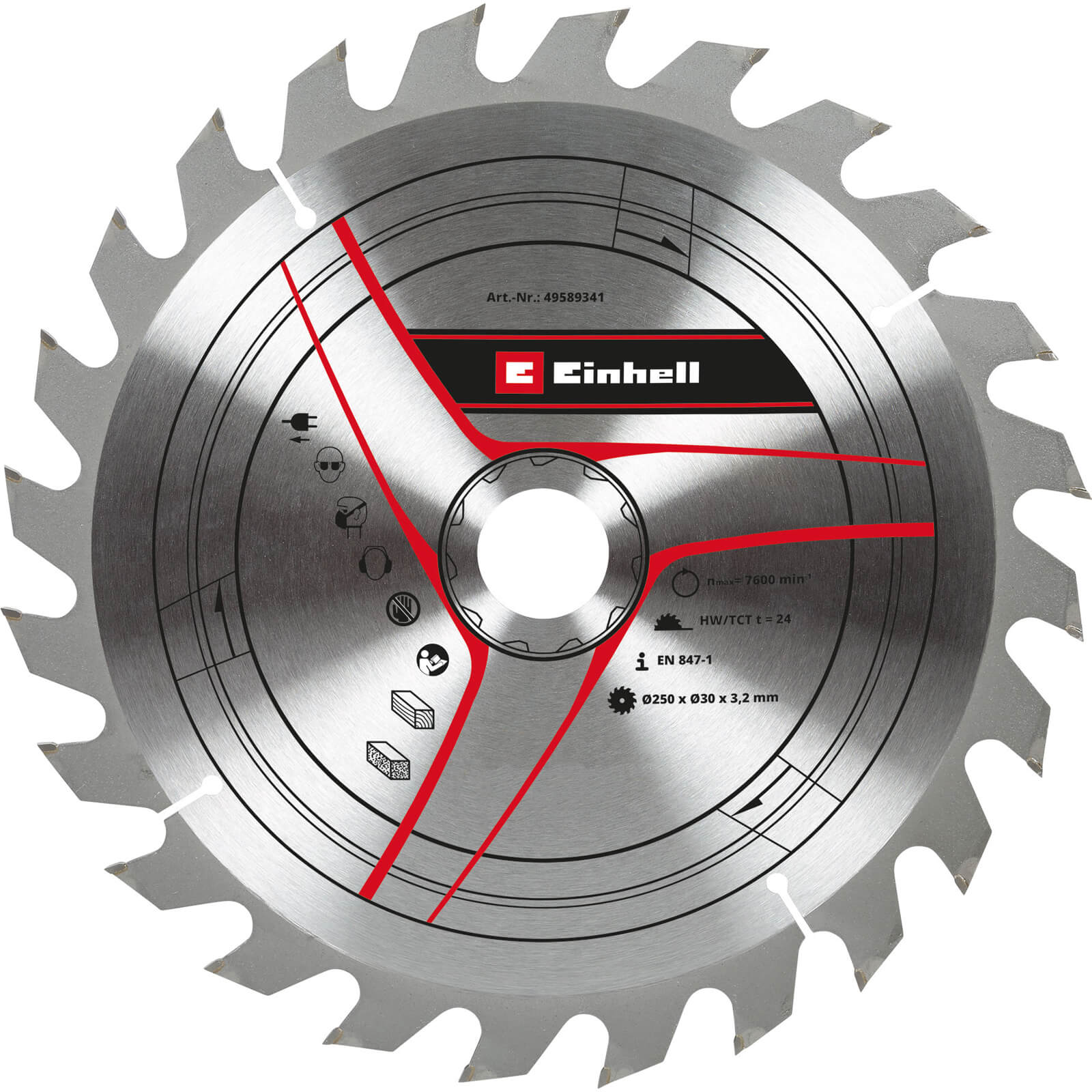 Image of Einhell TCT Circular Saw Blade 250mm 24T 30mm