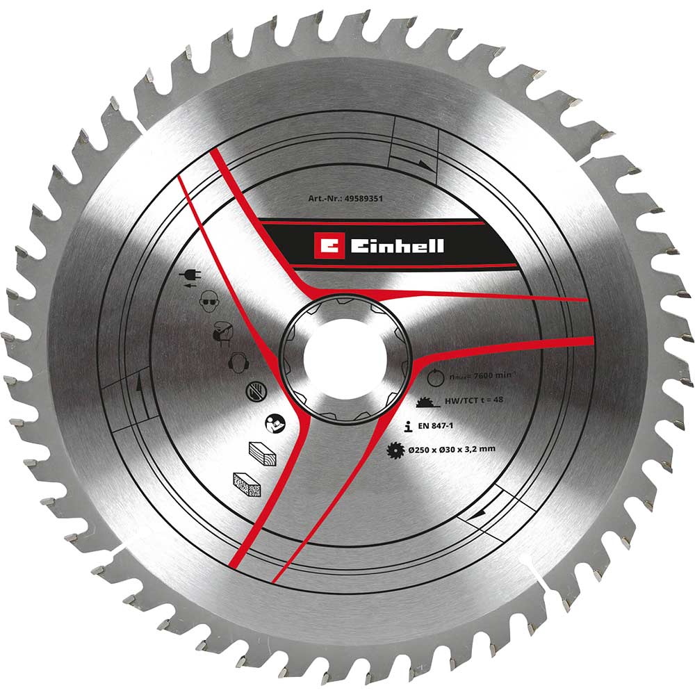 Image of Einhell TCT Circular Saw Blade 250mm 48T 30mm