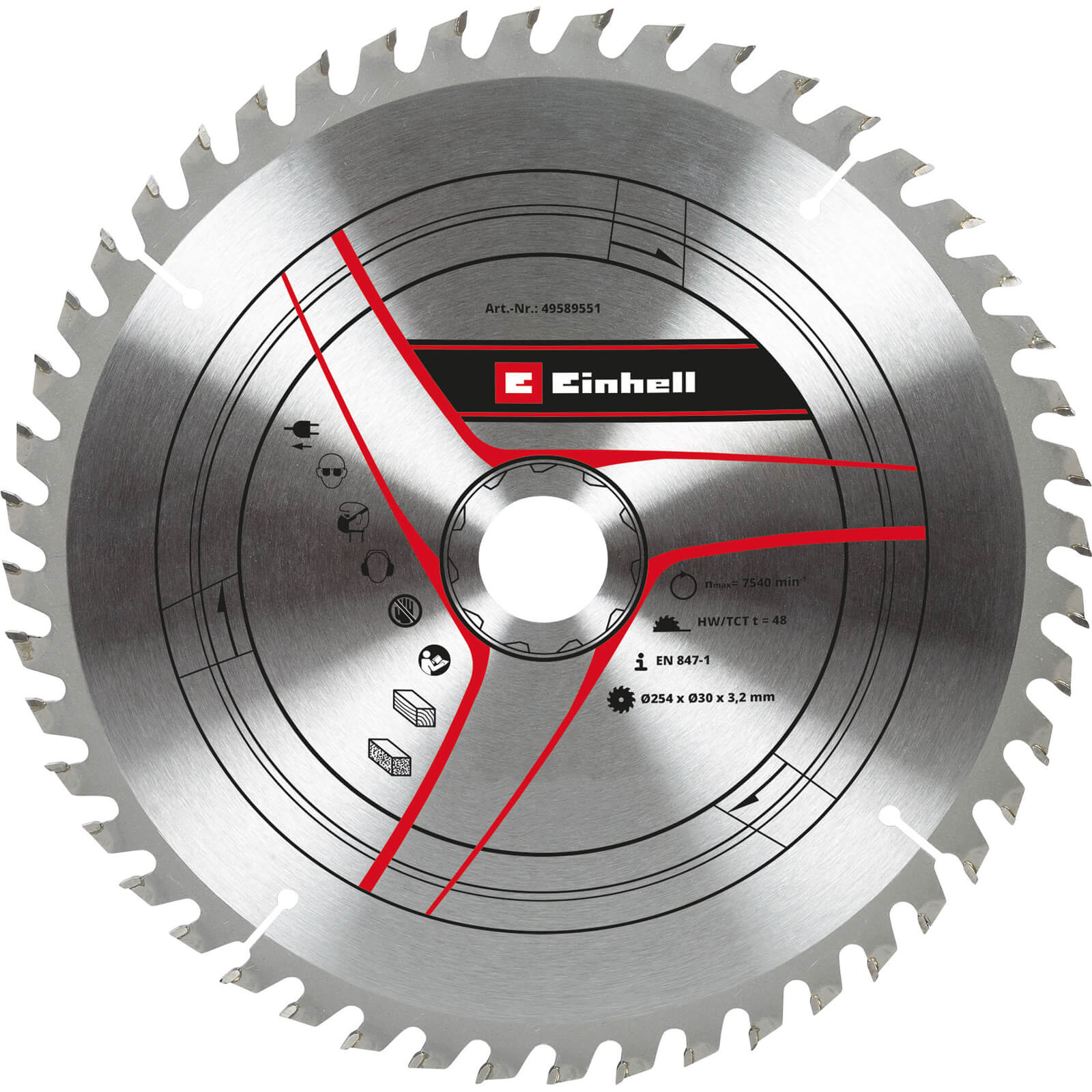 Image of Einhell Thin Kerf TCT Circular Saw Blade 254mm 42T 30mm