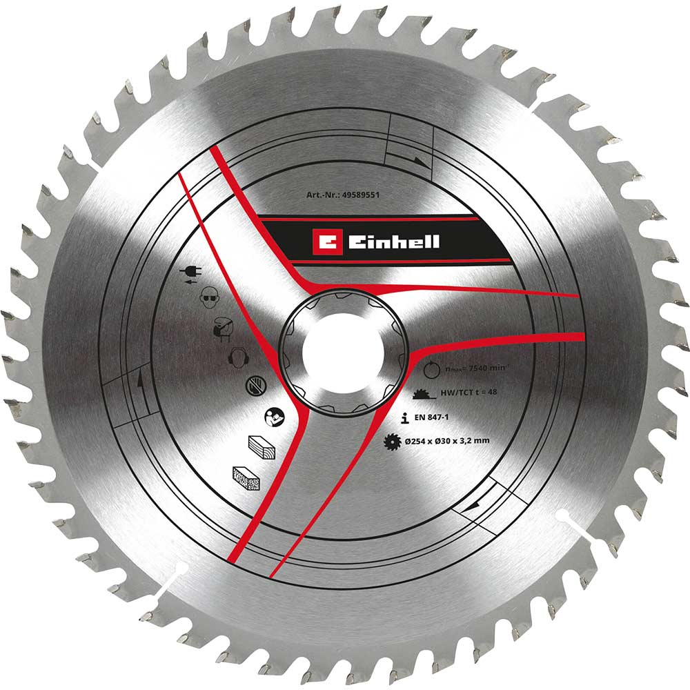 Image of Einhell Thin Kerf TCT Circular Saw Blade 254mm 42T 30mm