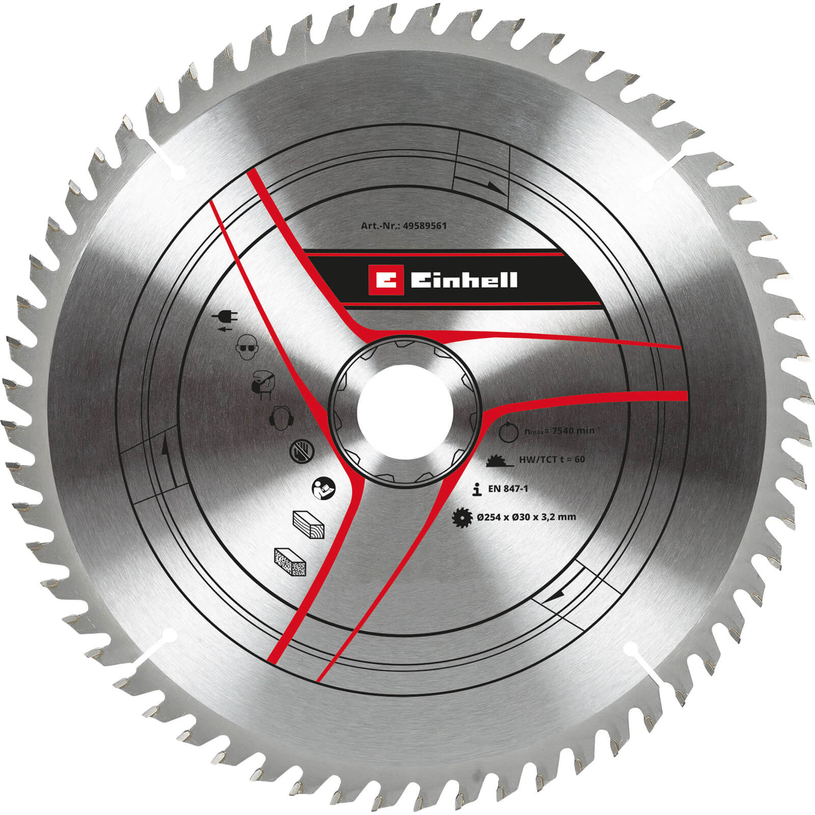 Image of Einhell TCT Circular Saw Blade 254mm 48T 30mm