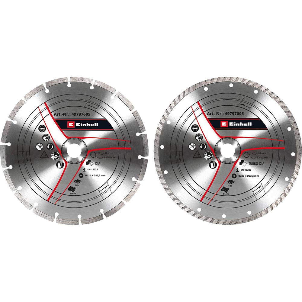 Einhell Angle Grinder Cutting Disc 230mm 3.3mm Pack of 2