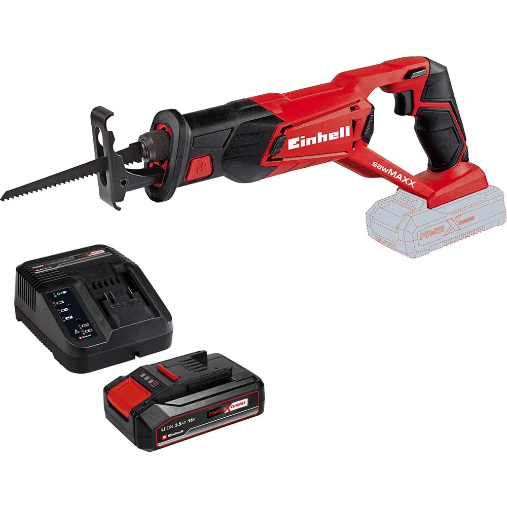 Image of Einhell TE-AP 18 Li 18v Cordless Reciprocating Saw 1 x 2.5ah Li-ion Charger No Case